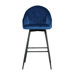 Artiss 2x Bar Stools Velvet Swivel Metal Legs Blue BA-K-9969-BLX2