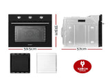 Devanti 60cm Electric Built In Wall Oven Stainless Steel BIO-C-5F-M7B-BK