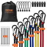 VEVOR 30 Pcs Bungee Cords Set 8mm Heavy Duty Bungee Straps with Steel Carabiners V952-DLKZDW30PCSYGXAYRV0