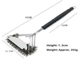 15-Piece Stainless Steel BBQ Griddle Tools and 3-Row Grill Cleaning Wire Brush Set, Portable Outdoor V888-ELOSUNG52322