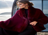 Imitation Mink Collar Knit Shawl Autumn/Winter Retro Cape, Elegant, Versatile, and V1232-FLDMWT001