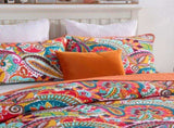100% Cotton Coral Rainbow Paisley Coverlet Bedspread Set V745-MMPAC060965Q13U
