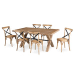 Woodland 2pc Set Dining Chair X-Back Birch Timber Wood Woven Seat Natural V315-VHND-MONT-06-2PC-KIT