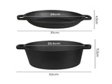 Toque 5.84L Double Dutch Oven 2 in 1 Cast Iron Pan KT1026-AU
