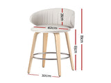 4x Artiss Bar Stools Dining Chairs Contoured Leather Wood Stool BA-TW-8186-BGX4