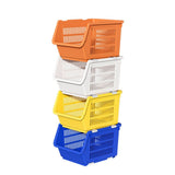 Stackable Plastic Storage Basket Closet Organizer Bin Foldable Clothes Organizer Storage Drawer V1369-AZ3-W-14497
