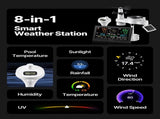 7-in-1 Wi-Fi Weather Station with APP, 190.5 mm Display, Wireless Solar Powered Outdoor Sensor, with V952-TYNQXZWIFI75Q7O2N001V3