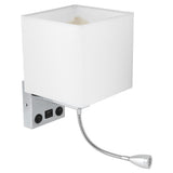 LED Wall Light Modern Fabric Lampshade USB Bedroom Bedside Reading Sconce E27 100240V V1294-YM0901-3119200140611