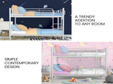 KINGSTON SLUMBER 2in1 Single Metal Bunk Bed Frame, with Modular Design, Matte White V219-BEDSBBKS1MWA