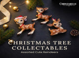 Christabelle 3 Reindeer Christmas Ornaments Assorted Cute Novelty Figures 9cm Xmas Tree Decorat 112_SHD2004