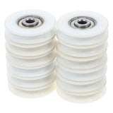 12Pcs Sliding Door Wheel Set White PA6 For Mechanical Hardwares And Corrosion Resistance V1369-AZ3-W-17315