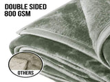 Laura Hill 800-GSM Mink Blanket Queen Size Double-Sided Soft Plush Bed Faux Throw Rug Sage MNKHV-SG