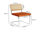 Levede 2xRattan Chair Dining Chairs Orange CH1108-2-BR