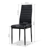 Artiss Dining Chairs Set of 4 Leather Channel Tufted Black DINING-B-C02-BK