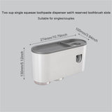 Wall Mounted Multifunctional Bathroom Toothbrush Holder, Large Capacity Storage Cabinet with Drawers V1366-AZ2-W-20898