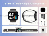 Smartwatch, men's and women's, 4.95cm fitness tracker, supports answering/making calls, wireless V1102-HESB-004