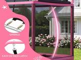 Everfit 3-in-1 Kids Rectangle 6FT Trampoline Rebounder with Swing Belt Pink TRAMPO-C-R6-PK