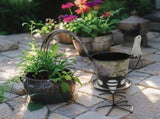 Black White Chook w Design Planter 32cm V637-40491CHK