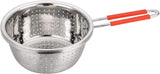Stainless Steel Perforated Metal Colander Strainer with Long Red Handle Sieve Sifters Use for V1188-WSZ-A-1814