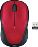 Logitech M235 Wireless Mouse Red Contoured design Glossy Comfort Grip Advanced Optical Tracking V1202-V2-MILT-M235RED