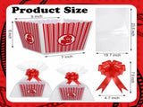 6 Pack Movie Night Gifts Baskets Plastic Popcorn Box Containers with Bags and Bows for Holiday Lover V1259-DP01-A-5636