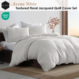 Ardor Avena White Textured Floral Jacquard Quilt Cover Set King V442-INT-QUILTCS-AVENAJACQUARD-WHITE-KI
