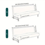 Armless Futon Cover Stretch Sofa Bed Slipcover Protector Elastic High Stretch Waterproof Jacquard V1192-AZ-W-24971