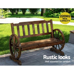 Gardeon Outdoor Garden Bench Wooden 2 Seater Wagon Chair Patio Furniture Brown ODF-WAGON-V-CC