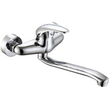 Kitchen Mixer Tap, Wall Mounted, Low Spout, Silver V1237-ZY-715-091