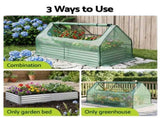 Green Fingers Raised Garden Bed with Greenhouse 3 in 1 Galvanised Planter Box Kit GB-REC-COVER-180-GR