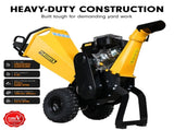 Ducar 70P 3600 RPM Wood Chipper with E-Start Shredder Mulcher Grinder Yellow Black WCP-70P-YLBK