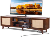 Rattan TV Stand for 75in TV, Boho TV Stand with Rattan Door, Entertainment Center with Build-in V952-TBDSJ66INCHE0TAMJV3