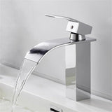 Waterfall Faucet for Bathroom Sink, Brass, Basin Mixer Tap for Hot and Cold Water, Single Handle V1366-AZ2-W-06228