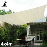 Wallaroo Waterproof 160GSM Outdoor Sun Shade Sail Canopy Cream Square 4 x 4m WPSS-4X4-160