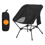 Black Portable Lightweight Folding Beach Chair - Compact Fishing Chair with Square Legs for Outdoor V888-ELOSUNG46752