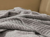 Light Grey Solid Color Plush Knitted Blanket for Sofa and Office, 152 x 203 cm, 1150g V888-ELOSUNG28754
