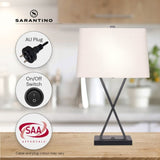 Sarantino Pair Metal Table Lamp Rectangular Shade X Stand LMP-MLM-50643