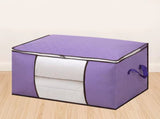 Clothes Storage Bags Fabric Foldable Blanket Storage Container Closet Organizer with Clear Window V1294-YM0901-3117250021330