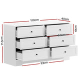 Artiss 6 Chest of Drawers - LEIF White FUR-U-CDR-6D-WH-AB