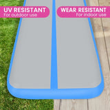 Powertrain Airtrack 20cm Thick 4m x 2m Inflatable Gymnastics Tumbling Mat Air Track - Blue IFM-0402-GYBU