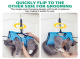 Suspended Pet Grooming Hammock with Adjustable Hanging Straps and Bonus Grooming Kit Breathable V1341-ZY-MD43WZ4M-BLUE