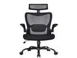MONA Ergonomic High Back Flipped Armrest Task Chair In Black V369-MC-1098E-BLACK