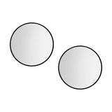 Embellir 2 Wall Mirror Makeup 50cm Home Decor Framed Mirrors Bathroom Round Black MM-E-WALL-ROU-BK-50-X2