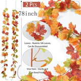 2M Artificial Fall Maple Leaf Garland V728-1005007243935153-I