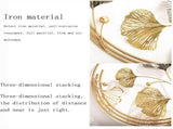 3D Handmade Metal Art Decor,Golden Ginkgo Leaves Metal Decor with Frame, Gold Metal Art V1338-MN-AU-GS1630A