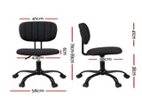 Artiss Armless Office Chair with Wheels, Ergonomic 360&deg Swivel Home Office Desk Chair, Height OCHAIR-M-1142-BK