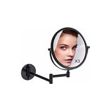 Wall Mounted Makeup Mirror x3, Black Makeup Mirrors Bathroom Mirror 20cm Double Wall Mirror, 360&deg V1237-ZY-203-3317