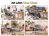 Artiss Executive Office Chair Footrest Grey OCHAIR-G-1051-FT-GY