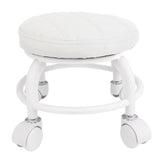 Low Roller Seat PU Leather Low Stool Mute Wheel Swivel Low Height Round Roller Chair for Home Office V1294-YM0901-3116240026811
