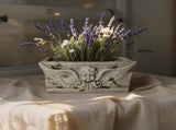 Aged Rectangular Planter w Angel 37cm V637-49482PLN